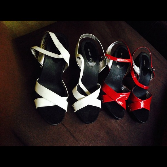 Red & White cross band comfortable Sandals