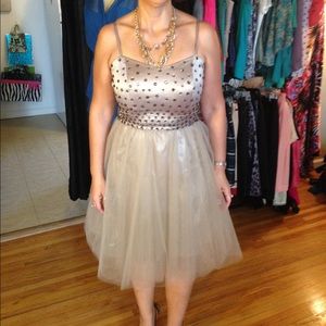 Total material girl cocktail dress with rhinestone