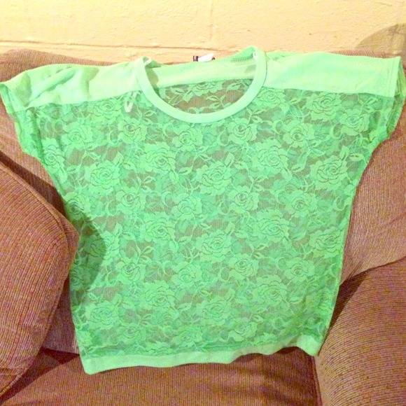 New without tags Deb Neon Green Lace Shirt