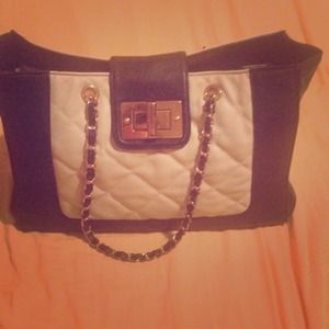 Black and white purse