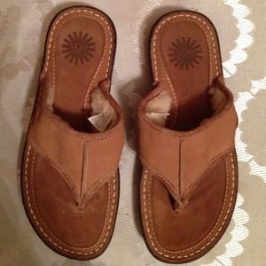 Ugg sandals.  Brown size 6.