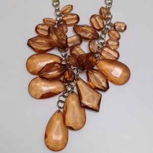 New Brown Crystal Chunky Statement necklace