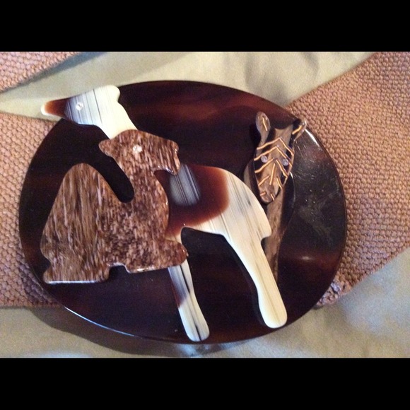 Vintage Other - SALE NOW Deco BELT Animal Buckle Belt