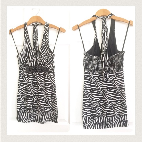 Halter Zebra pattern Dress/Top - Picture 2 of 2