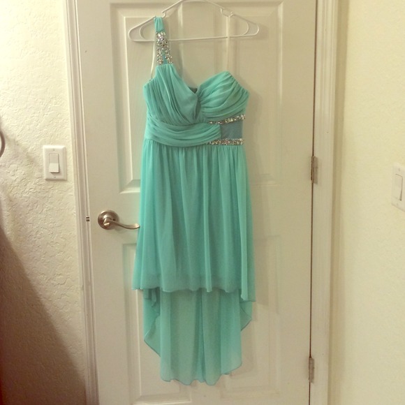 Teal Rhinestone Dress