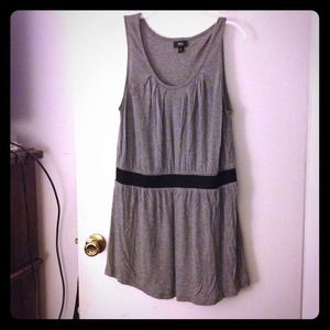 Grey and black tunic top