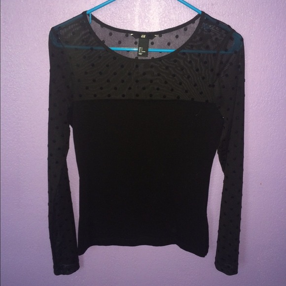H&m polka dot mesh shirt