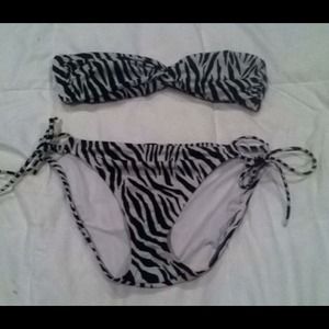 ✨VS Zebra Print Bandeau Swim Suit