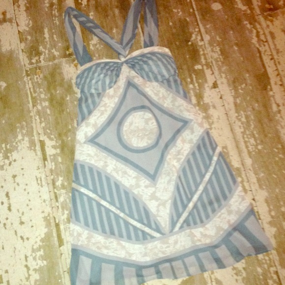 BCBG MAXAZRIA TRIBAL CHIFFON DRESS PRETTY LARGE