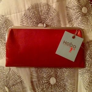 HOBO red clutch wallet