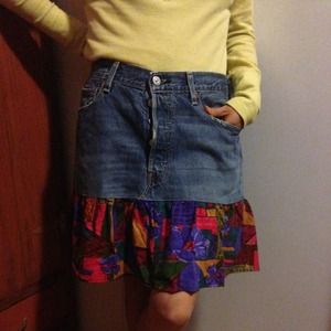 Urban Renewal x Levis Denim Blossom Skirt