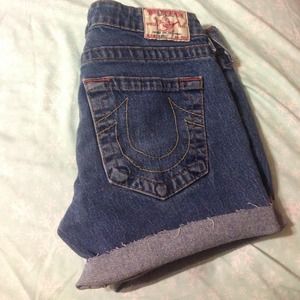 True religion cut off shorts