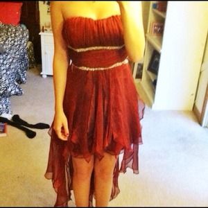 Red Hi-Lo Homecoming Dress