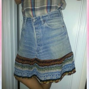 Levis denim blossom skirt.