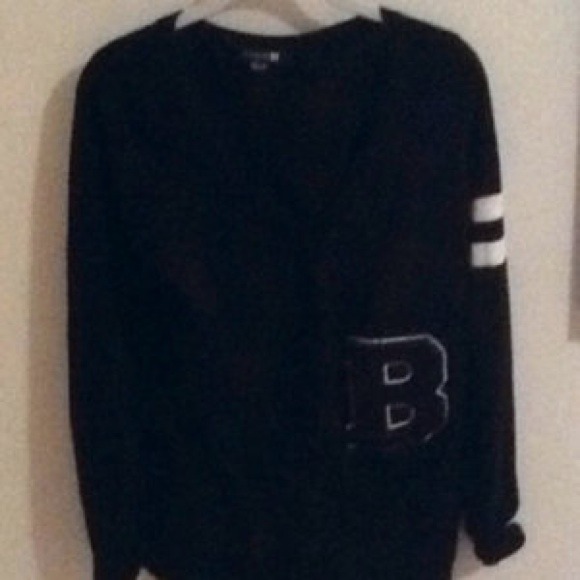 ✨Black Button Up Varsity Cardigan From Forever21