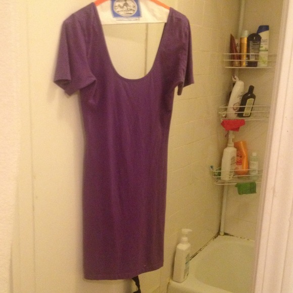 Purple basic body-con dress