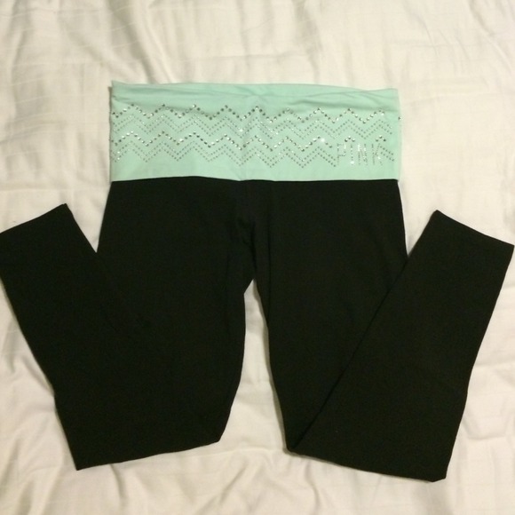 VICTORIAS SECRET SPARKLE mint Yoga pants