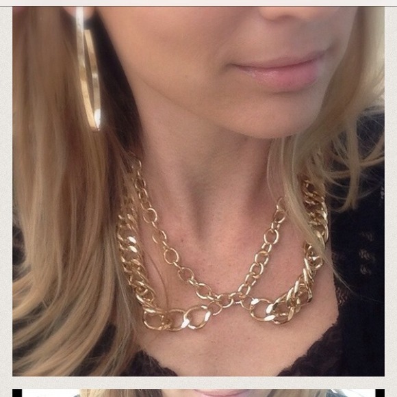 New gold chain collar necklace