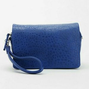 Blue Deena Ozzy Pebbled Metaledge Crossbody Bag