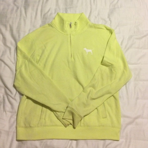 VS RESERVED neon yellow half zip hoodie M