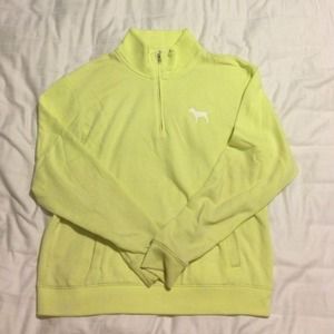 VS RESERVED neon yellow half zip hoodie M