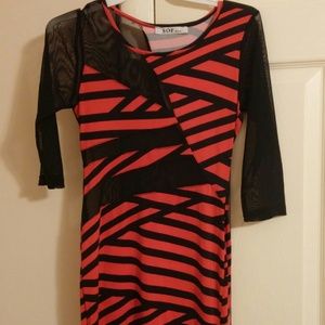Red and black bodycon Dress