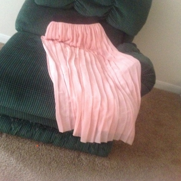 A pink skirt with beautiful ruffles