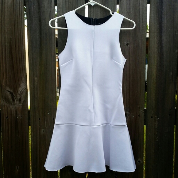 Topshop White Fit & Flare Scuba Dress