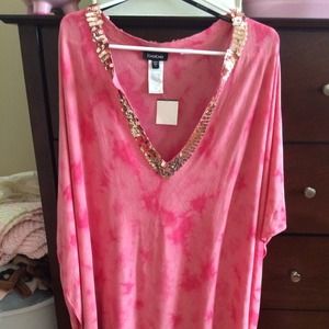 **REDUCED** Bebe kimono dress pink the dye size XS