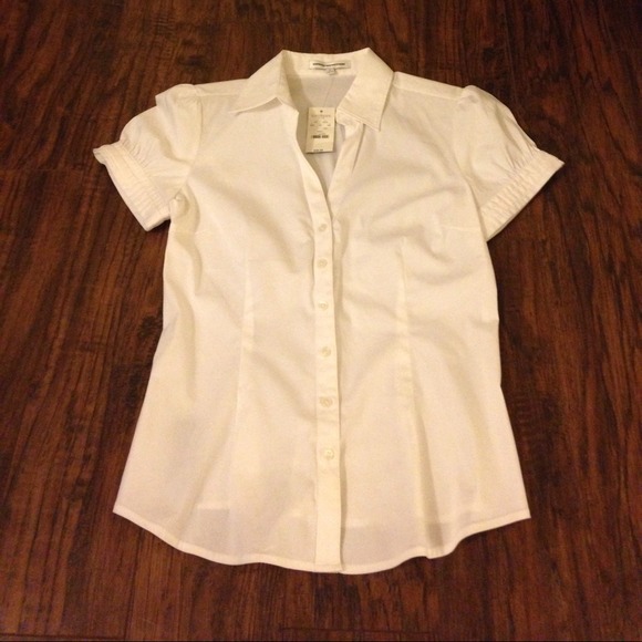 Express white button down top