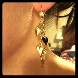 Betsey Johnson heart dangle earrings