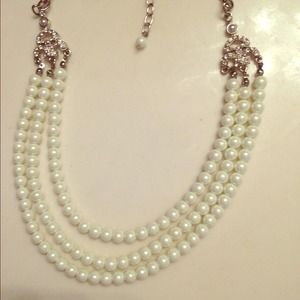 Multi strand pearl necklace