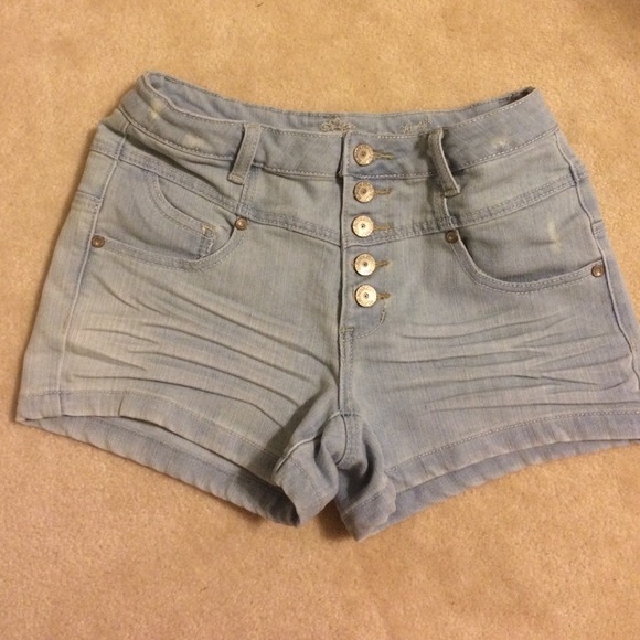 Denim high waisted shorts