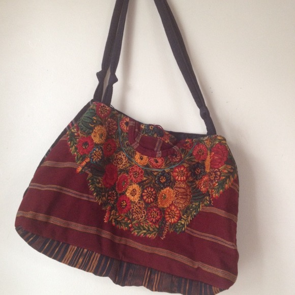 Vintage floral boho hippie overnight, carry on bag