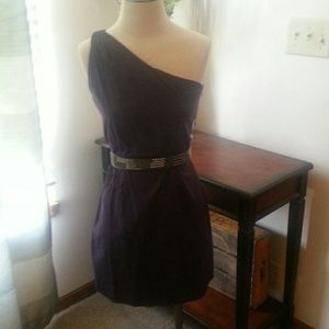 Plum one shoulder dress