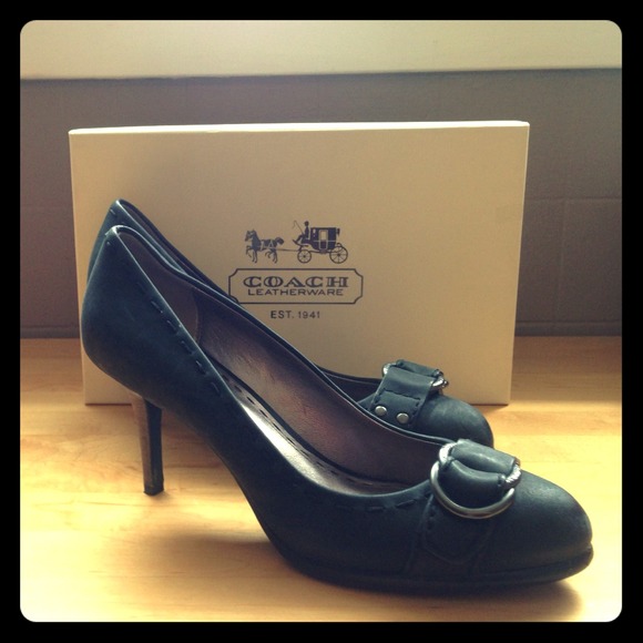 Gorgeous soft leather black Coach heels!