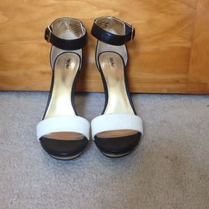 Black and white heels