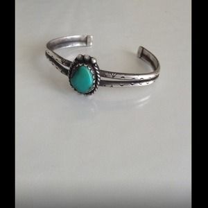 Silver and turquoise navajo cuff bracelet SOLD