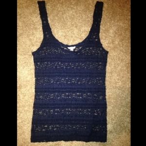 navy lace tank top