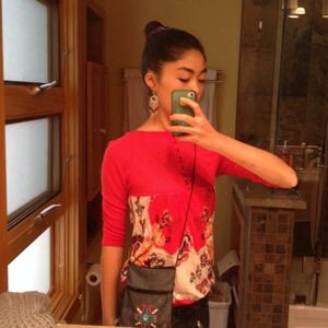 S/P FREE PEOPLE RED HIPPIE TOP- worn only once