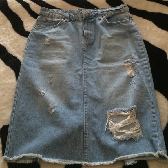 Knee Length Denim Pencil Skirt ✏️👖🔹🔷🔹