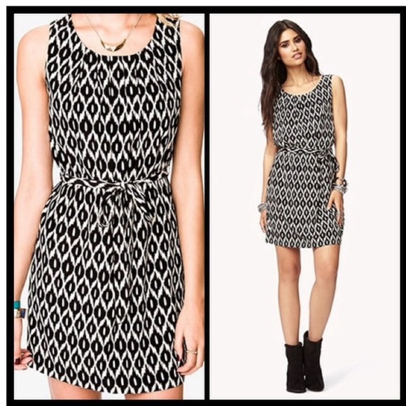 Black & white ikat dress