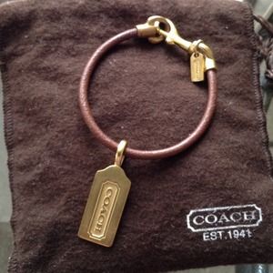 Genuine Coach Brass/Leather Boyfriend Bracelet.