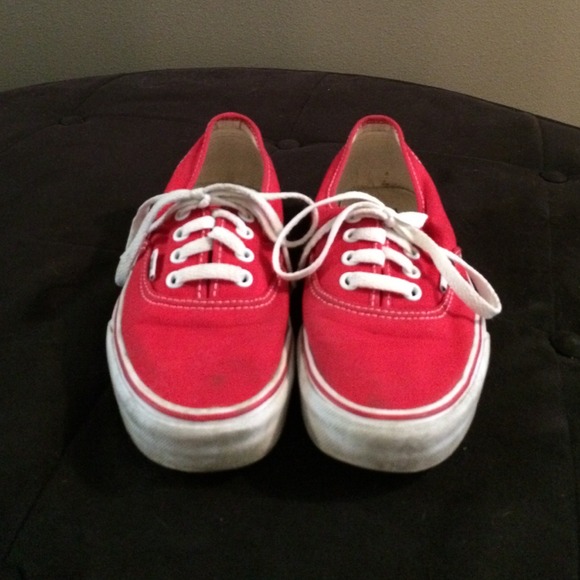Red Lace-up Vans