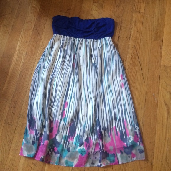 Strapless floral dress