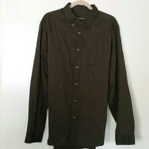 NWOT Men's Eddie Bauer Olive Green Button Up