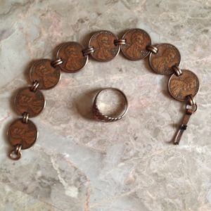 💜Bracelet made from 1978 pennies, very unique!💜