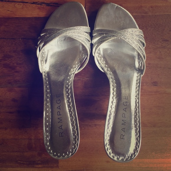 Silver kitten heels