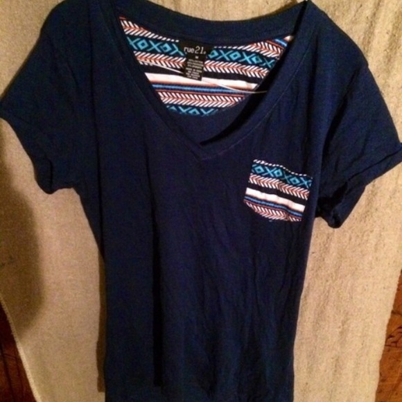 Royal blue v-neck