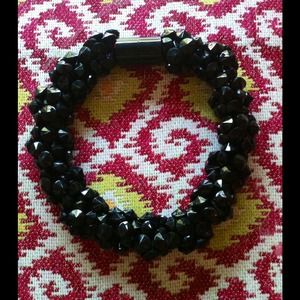 CHUNKY BLACK SPARKLY NECKLACE